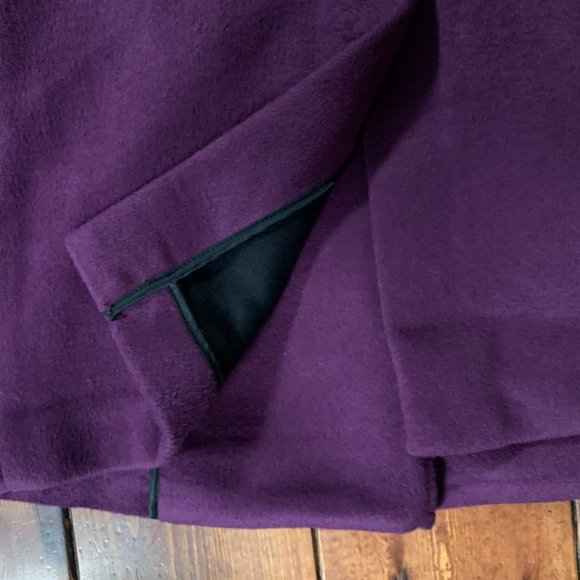 Kate Spade Saturday X-Small Purple Women's Soft Wool Blend Winter Pea Coat EUC - Picture 9 of 13